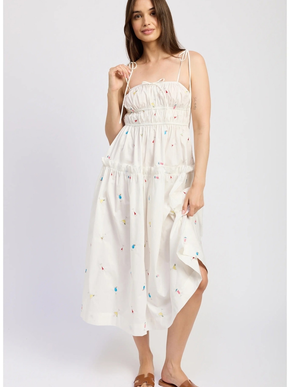 En Saison Nellie Tie Shoulder Straps Sundress